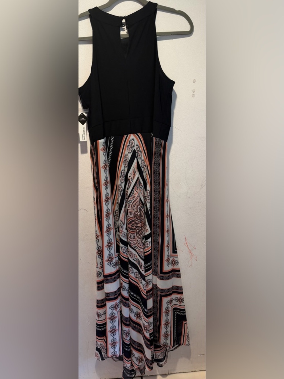 Studio One Blue Navy Maxi Dress With Geometric Print - Picture 2 of 4